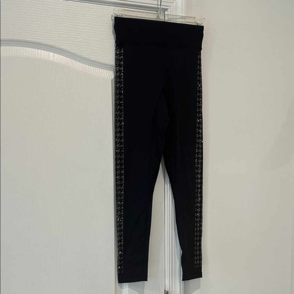 Noli Black Leggings with Sparkling Side Panels